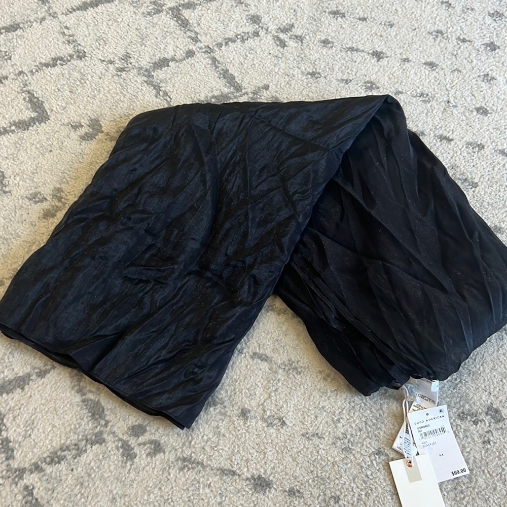 NWT Good American Wrap Scarf Shawl black sheer‎ shimmer bathing suit wrap 0-4